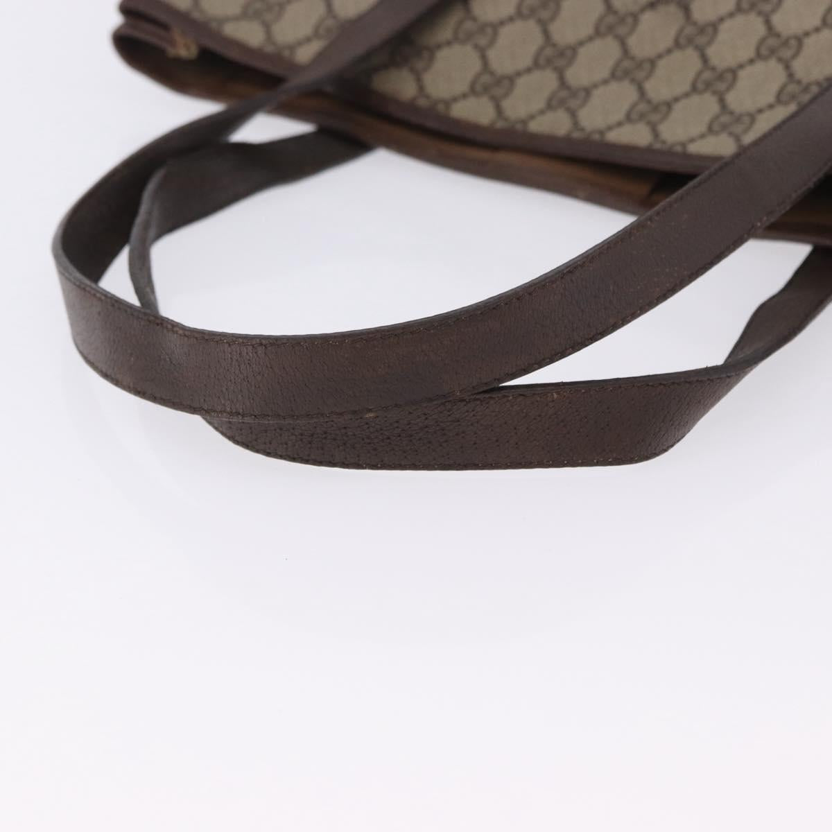 GUCCI GG Supreme Web Sherry Line Tote Bag PVC Beige Gold 39 02 091 Auth 204333