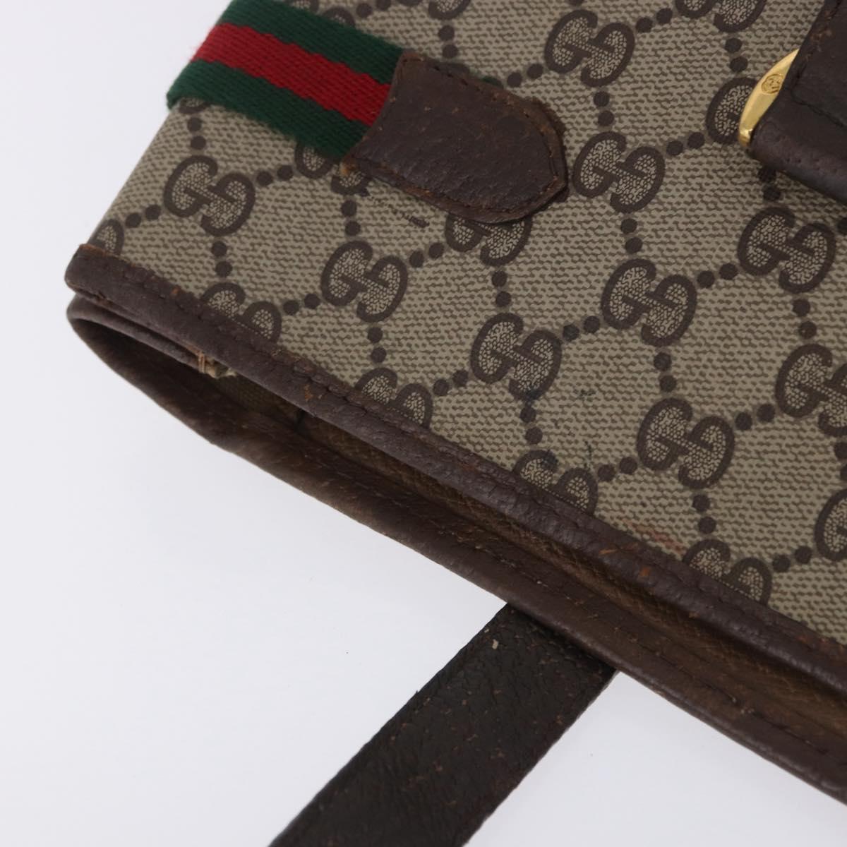 GUCCI GG Supreme Web Sherry Line Tote Bag PVC Beige Gold 39 02 091 Auth 204333
