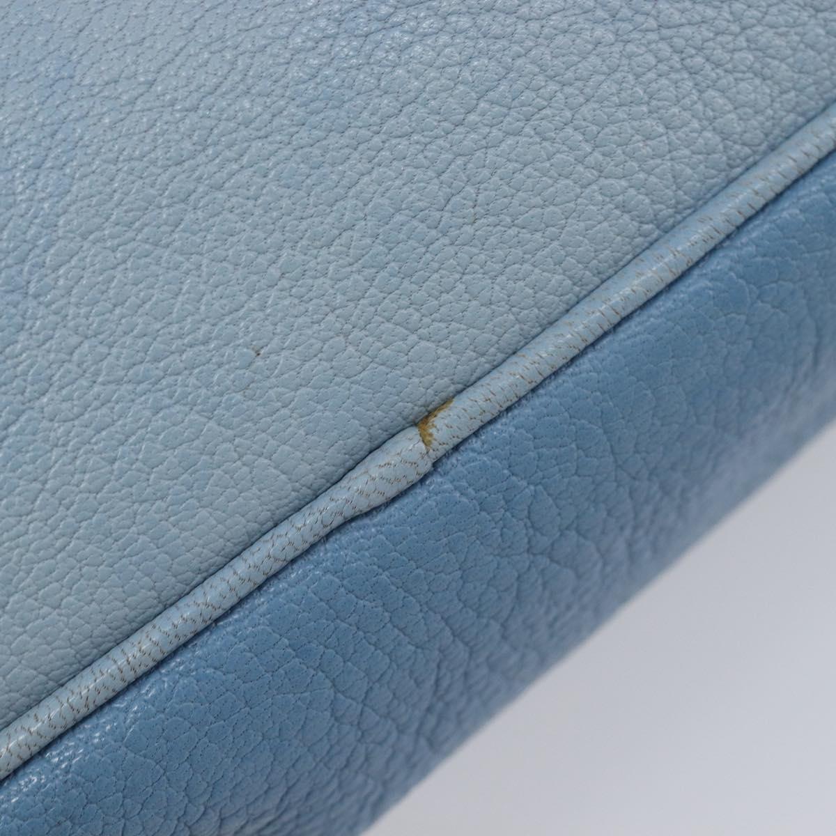 Miu Miu Shoulder Bag Leather Gold Light Blue Auth 204334A