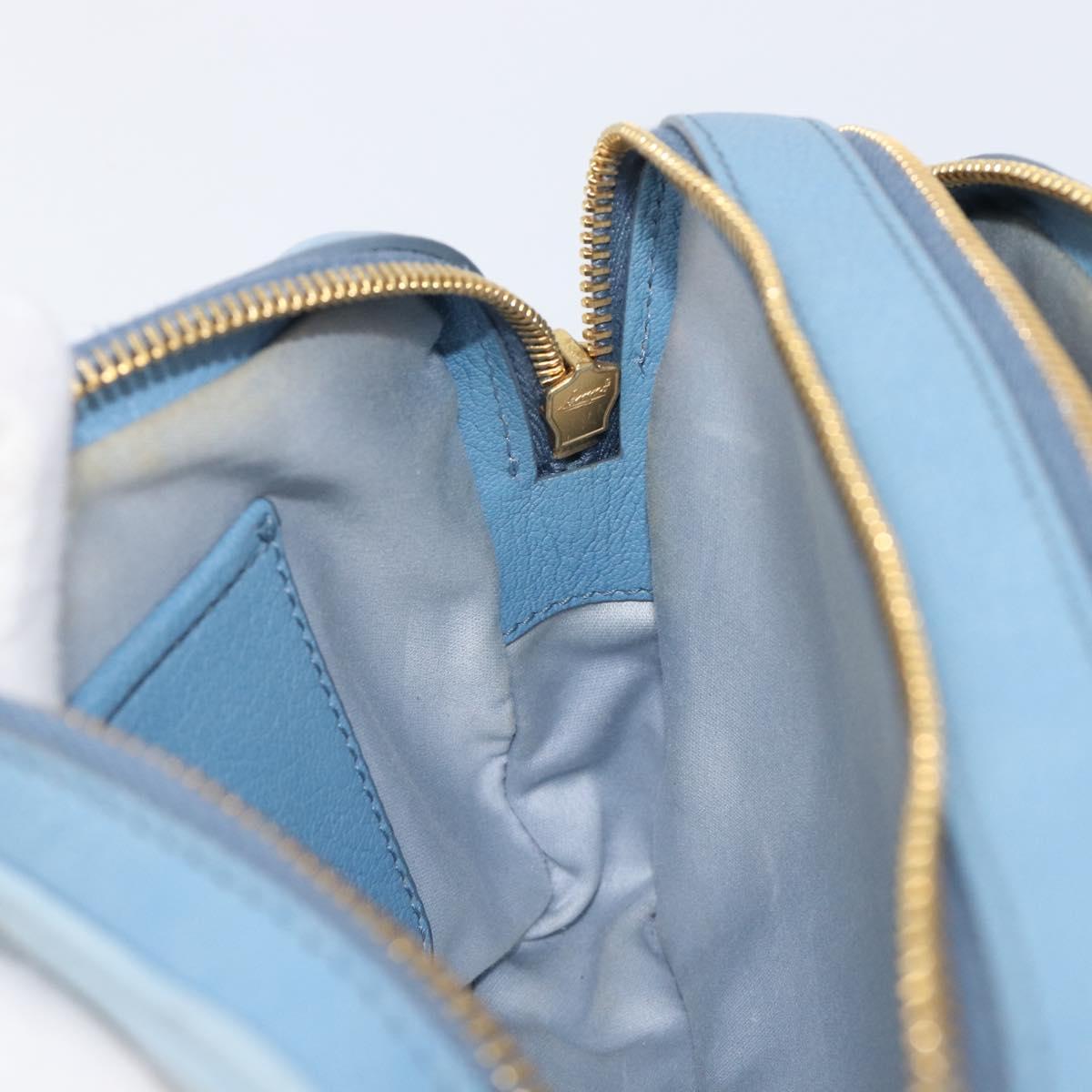 Miu Miu Shoulder Bag Leather Gold Light Blue Auth 204334A
