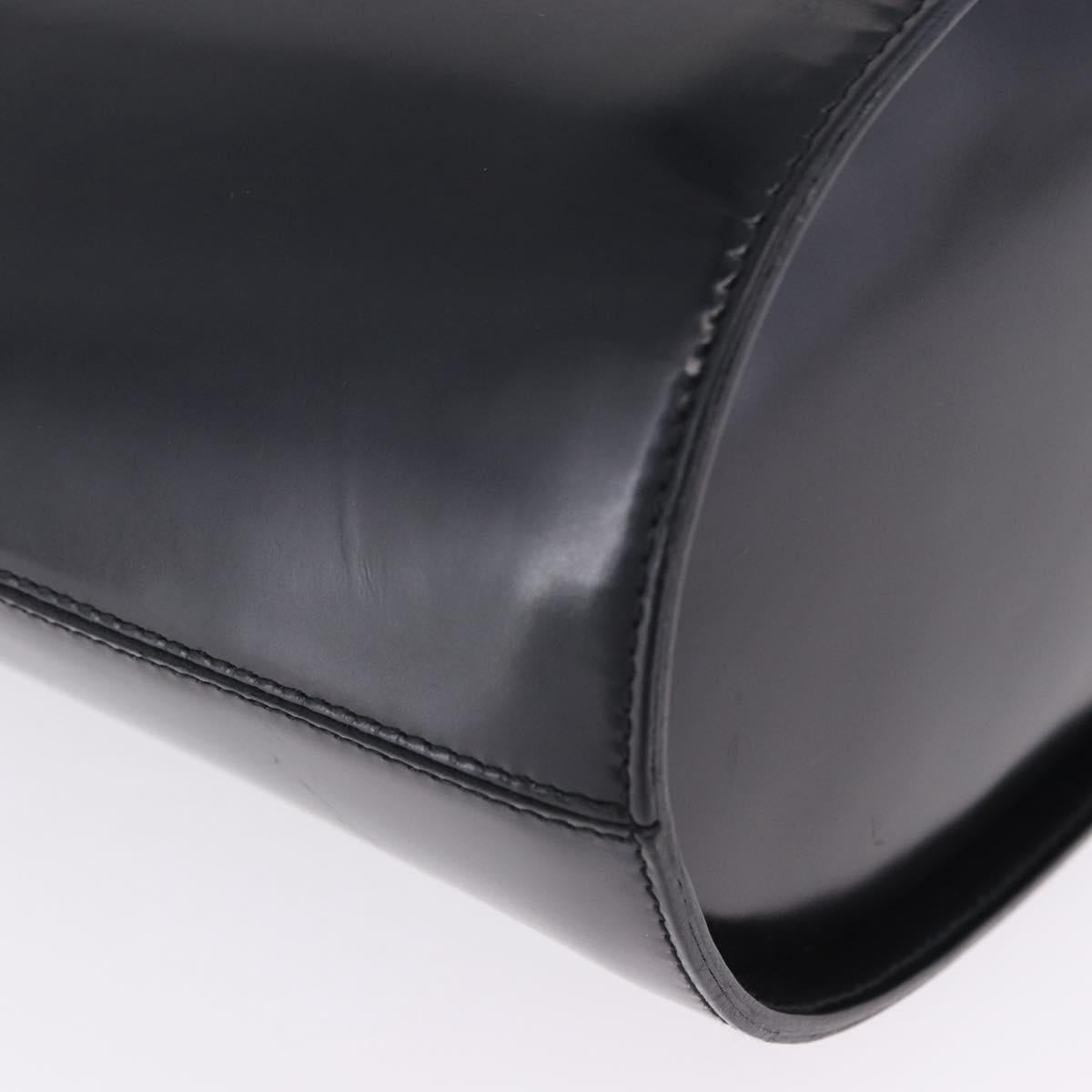 Salvatore Ferragamo Chain Shoulder Bag Patent leather Black Gold Auth 204336