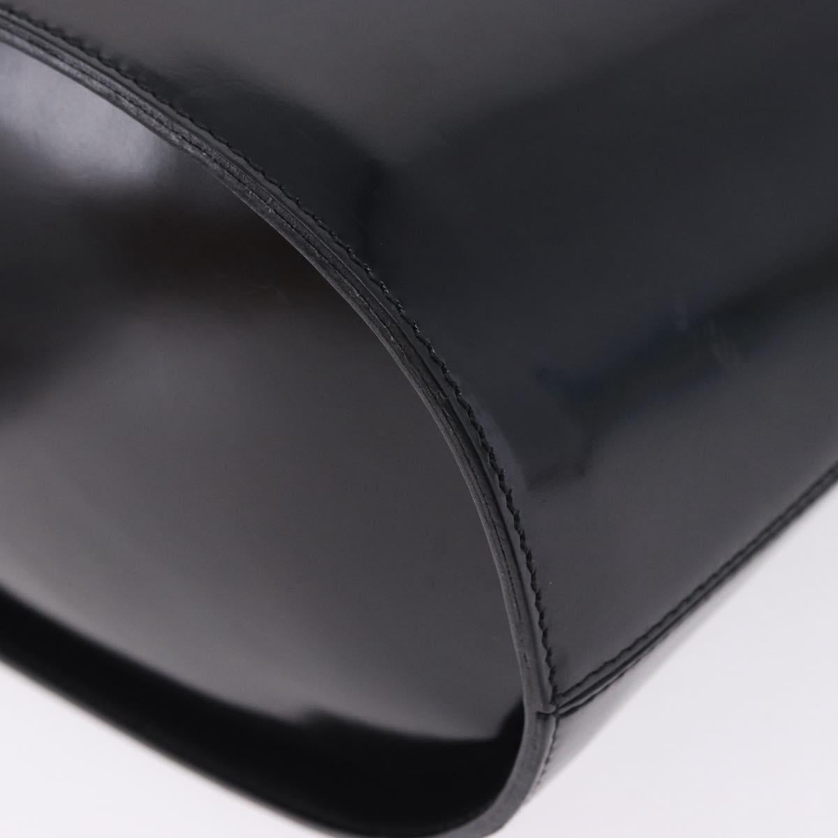 Salvatore Ferragamo Chain Shoulder Bag Patent leather Black Gold Auth 204336