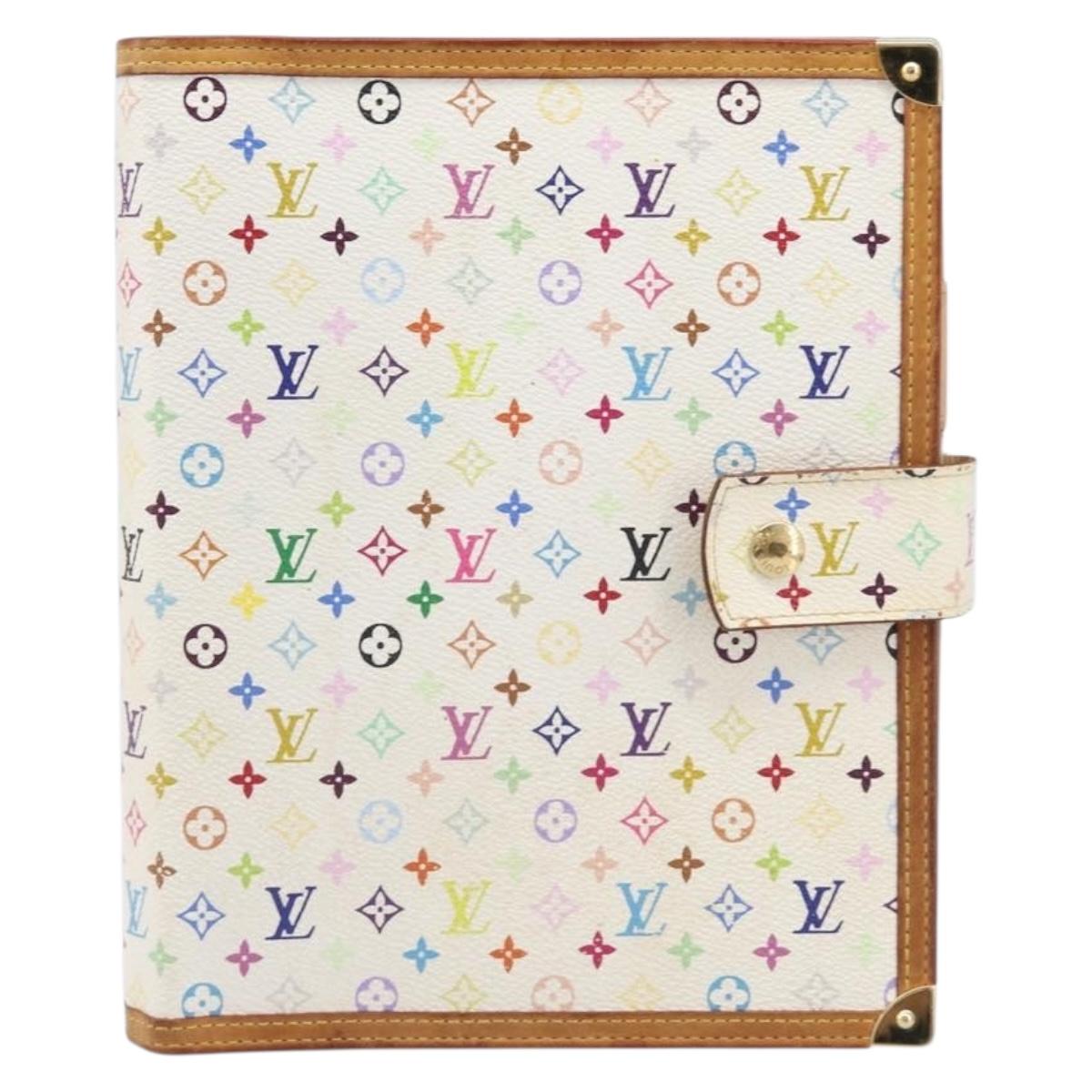 LOUIS VUITTON Monogram Multicolor Agenda GM Cover White R20894 LV Auth 204341V