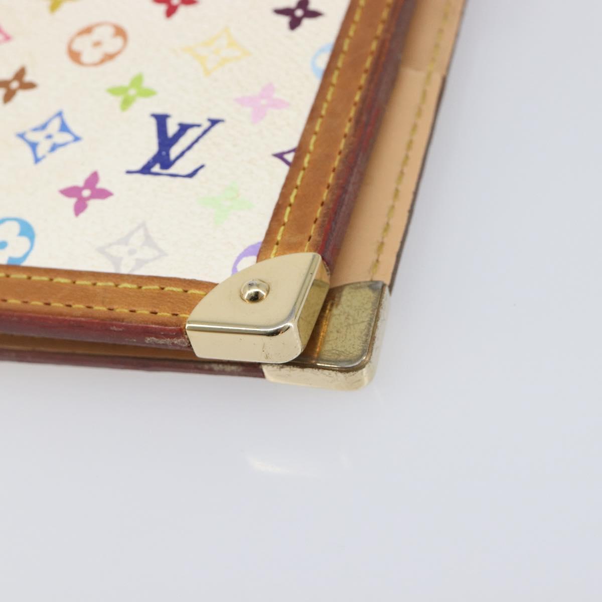 LOUIS VUITTON Monogram Multicolor Agenda GM Cover White R20894 LV Auth 204341V