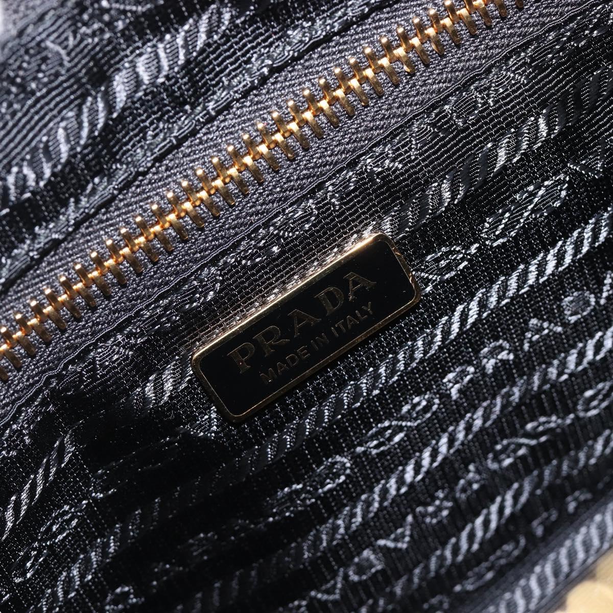PRADA Pouch Nylon Ivory Gold Auth 204353A