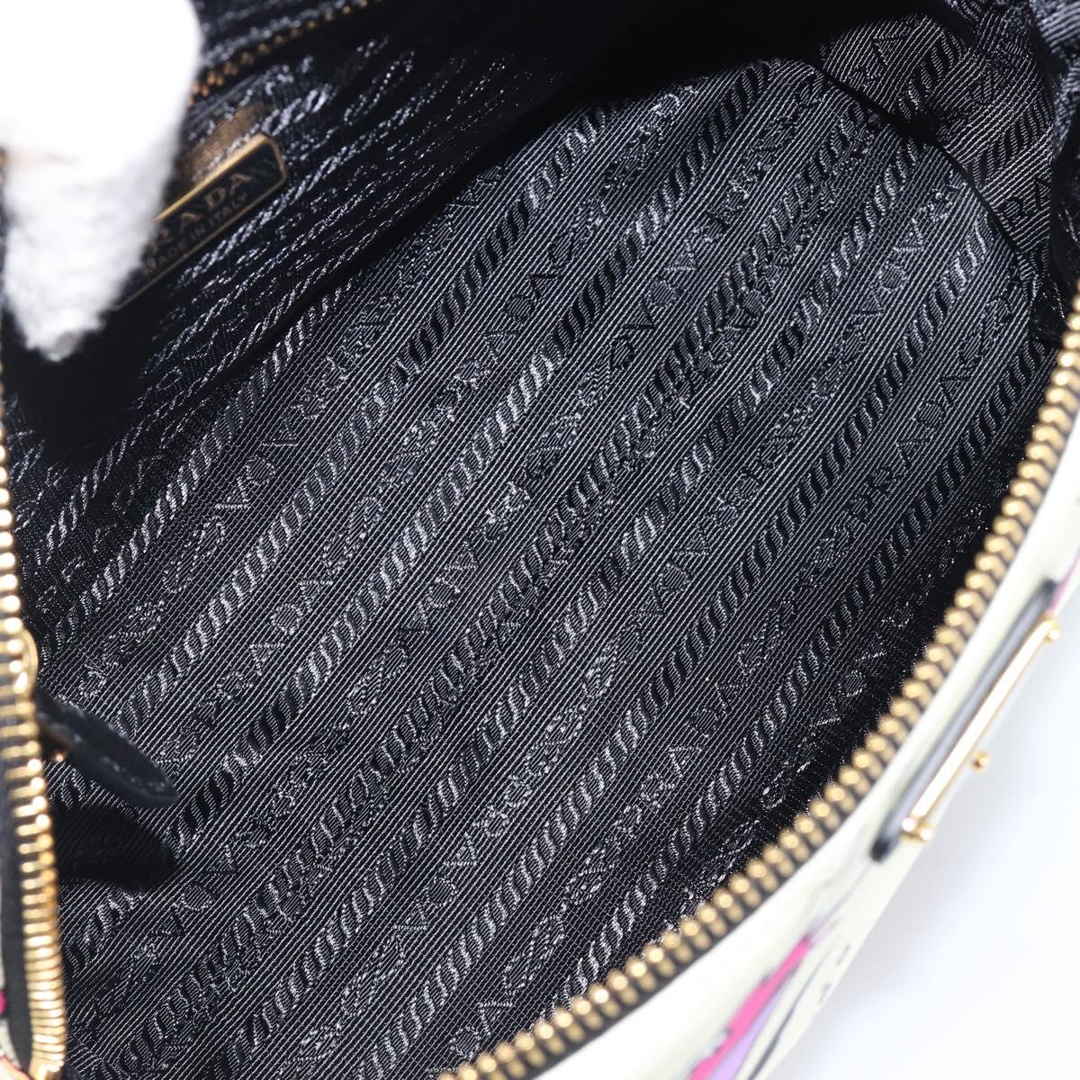 PRADA Pouch Nylon Ivory Gold Auth 204353A