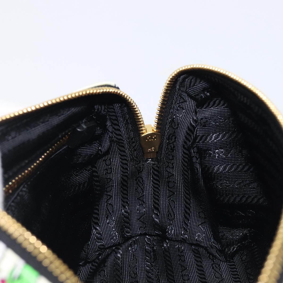 PRADA Pouch Nylon Ivory Gold Auth 204353A