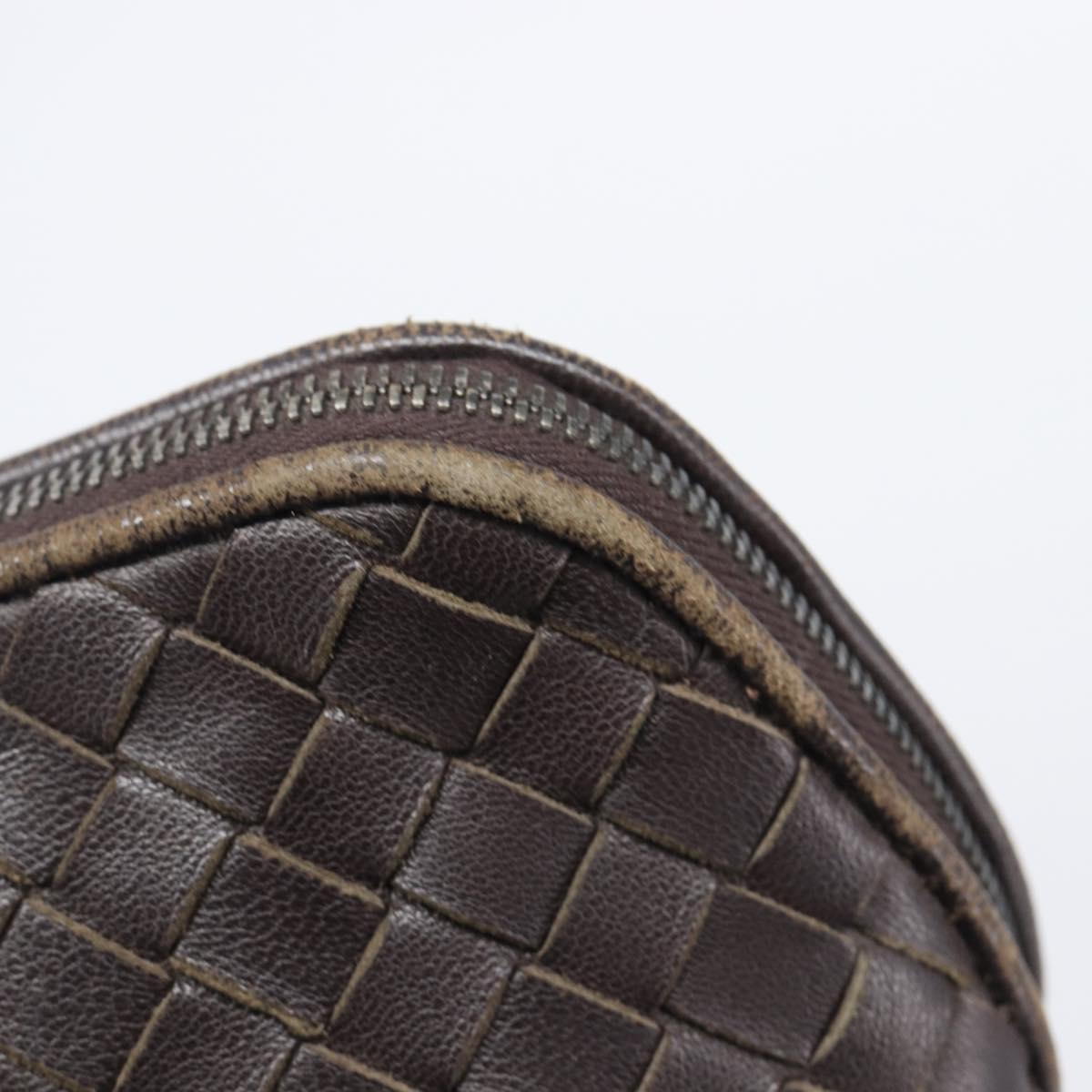 BOTTEGA VENETA INTRECCIATO Pouch Leather Brown 132534 Auth 204355