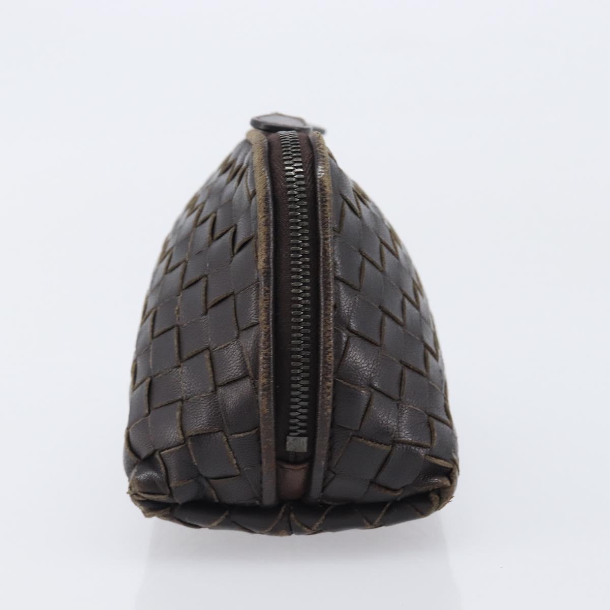 BOTTEGA VENETA INTRECCIATO Pouch Leather Brown 132534 Auth 204355