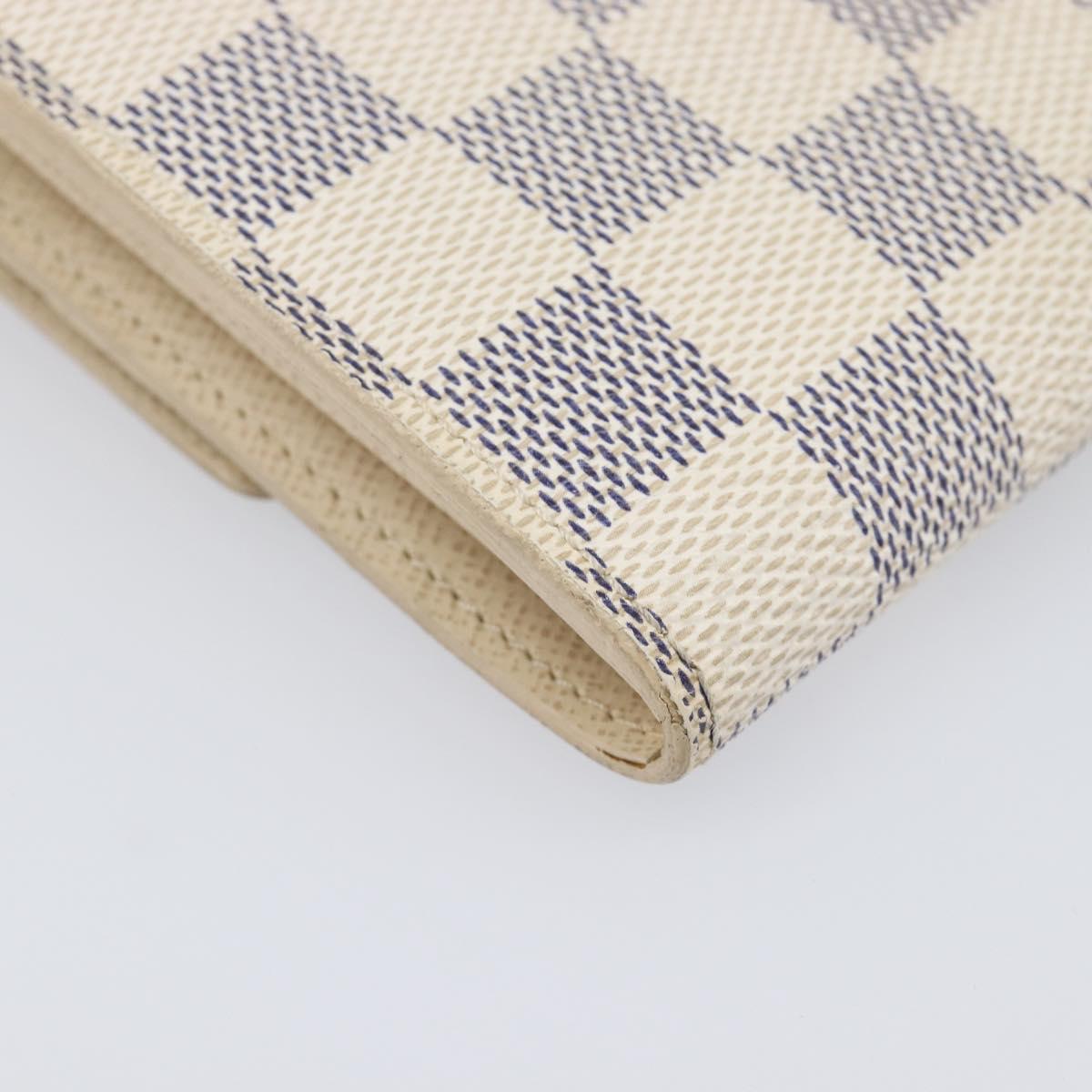 LOUIS VUITTON Damier Azur Portefeuille Sarah Long Wallet N61735 LV Auth 204357A