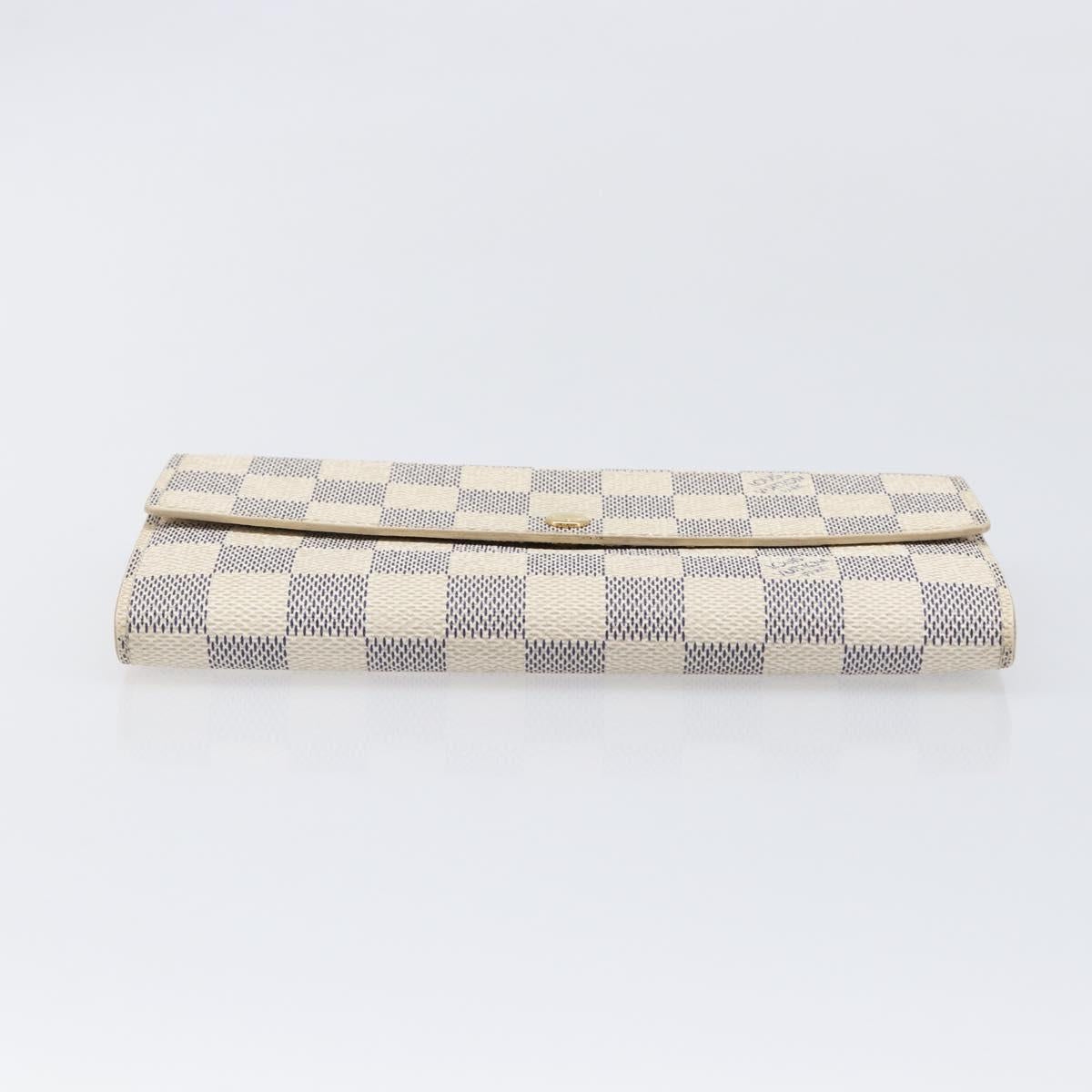 LOUIS VUITTON Damier Azur Portefeuille Sarah Long Wallet N61735 LV Auth 204357A
