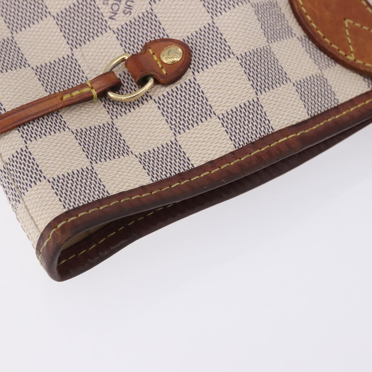LOUIS VUITTON Damier Azur Neverfull MM Tote Bag N41605 LV Auth 204358