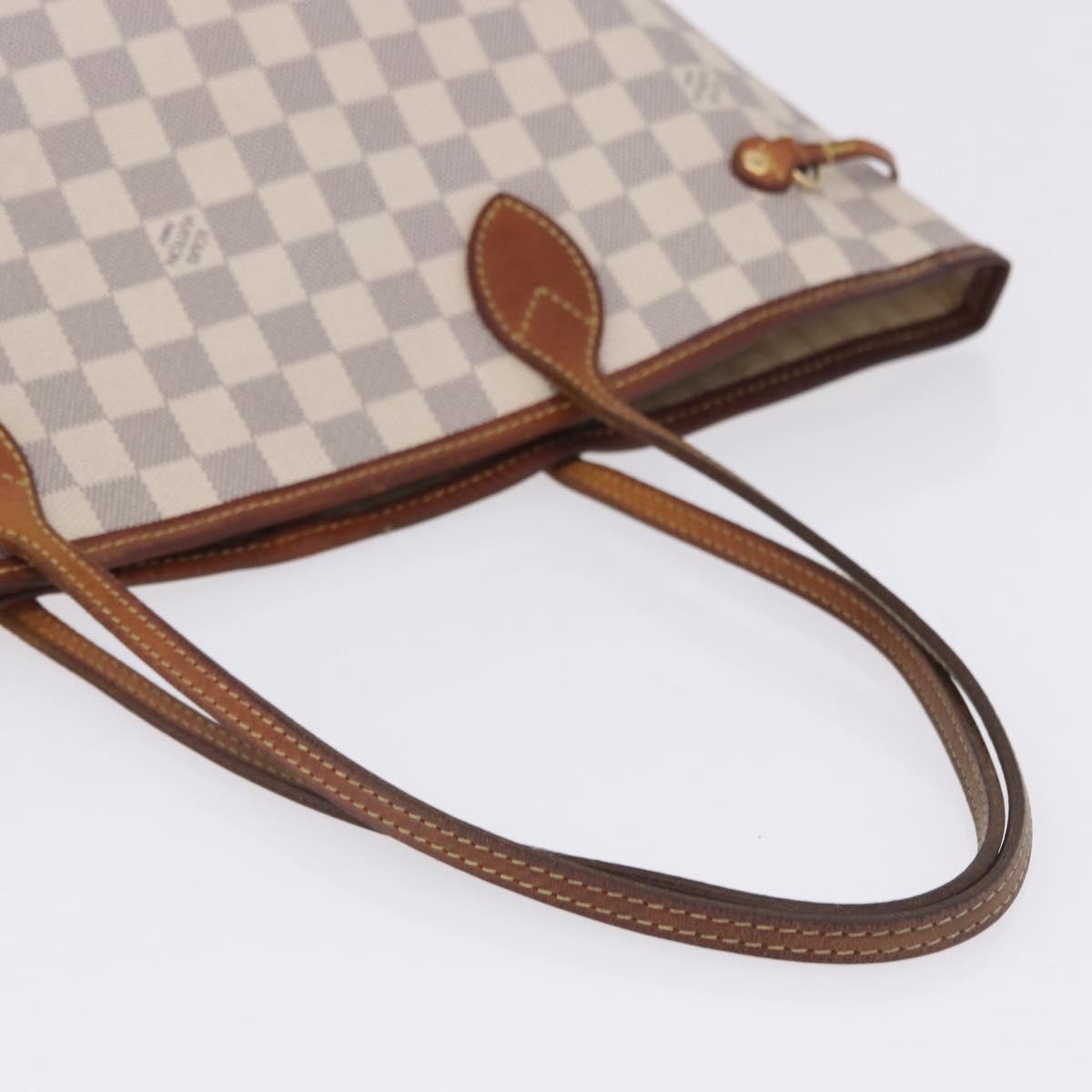 LOUIS VUITTON Damier Azur Neverfull MM Tote Bag N41605 LV Auth 204358
