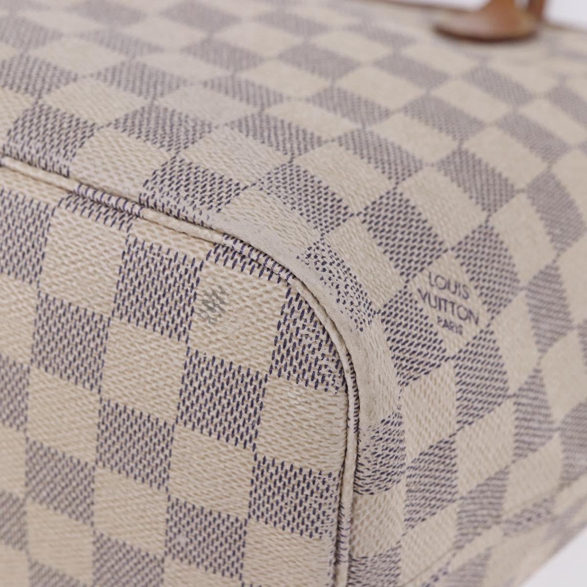 LOUIS VUITTON Damier Azur Neverfull MM Tote Bag N41605 LV Auth 204358