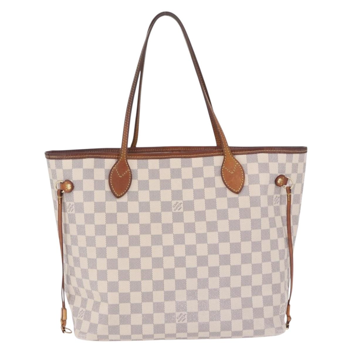 LOUIS VUITTON Damier Azur Neverfull MM Tote Bag N41605 LV Auth 204358