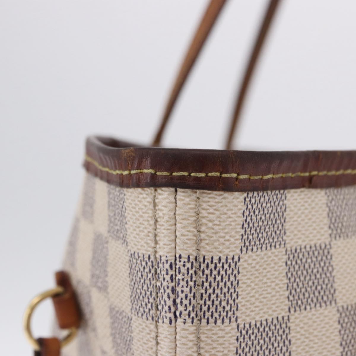 LOUIS VUITTON Damier Azur Neverfull MM Tote Bag N41605 LV Auth 204358