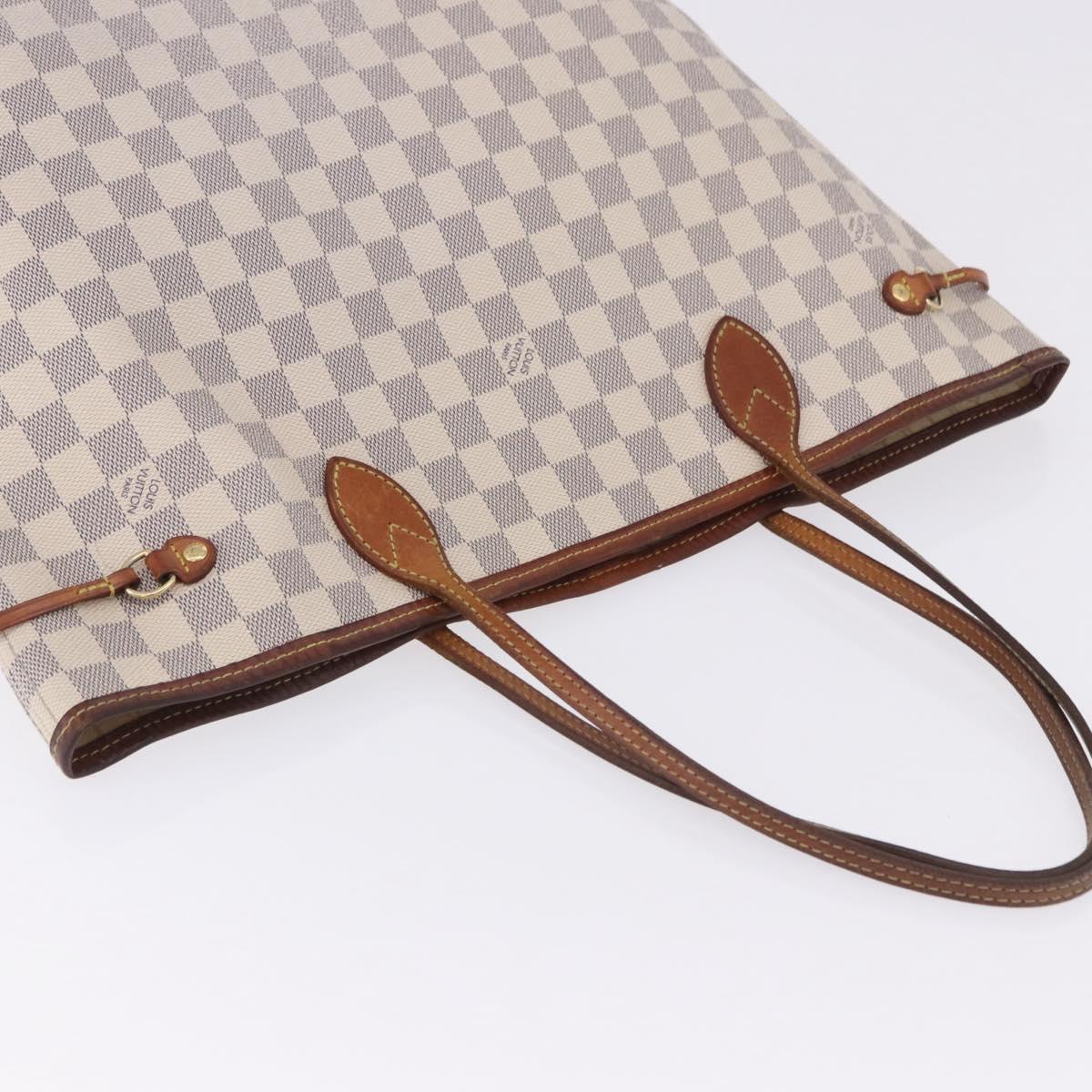 LOUIS VUITTON Damier Azur Neverfull MM Tote Bag N41605 LV Auth 204358