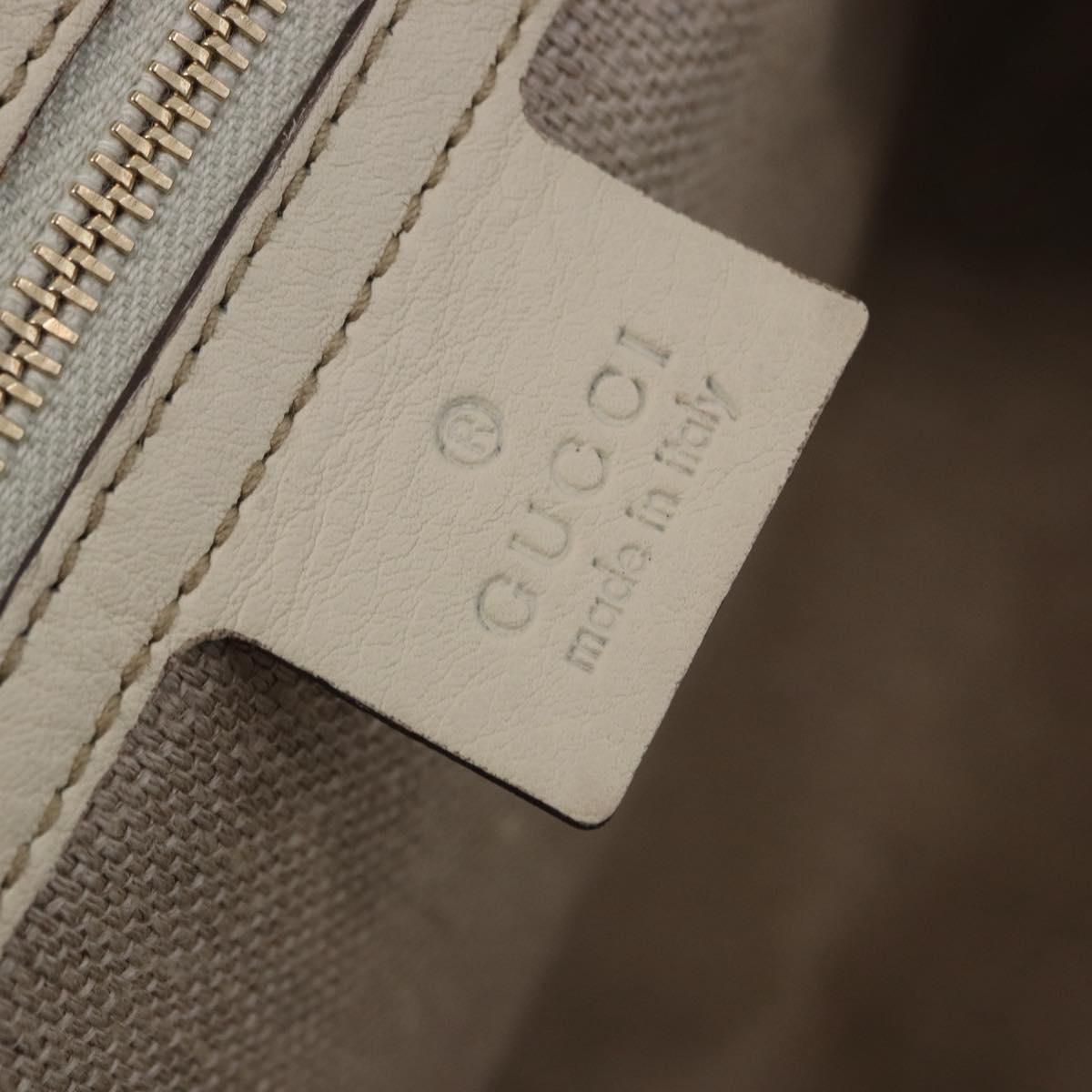 GUCCI Hand Bag Canvas Beige Gold 170009 Auth 204360V