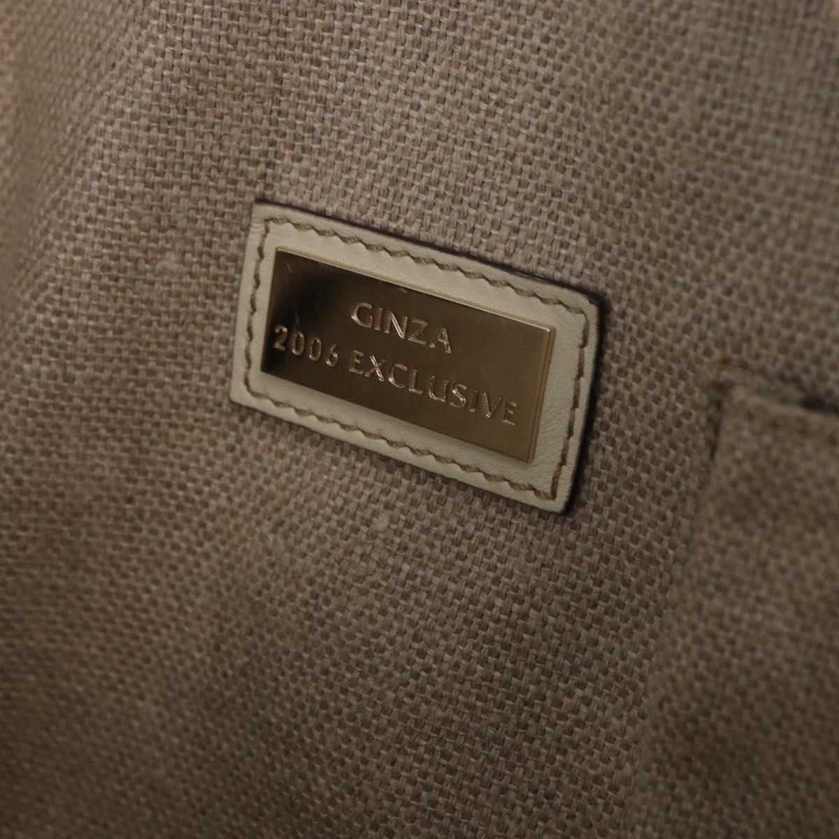 GUCCI Hand Bag Canvas Beige Gold 170009 Auth 204360V