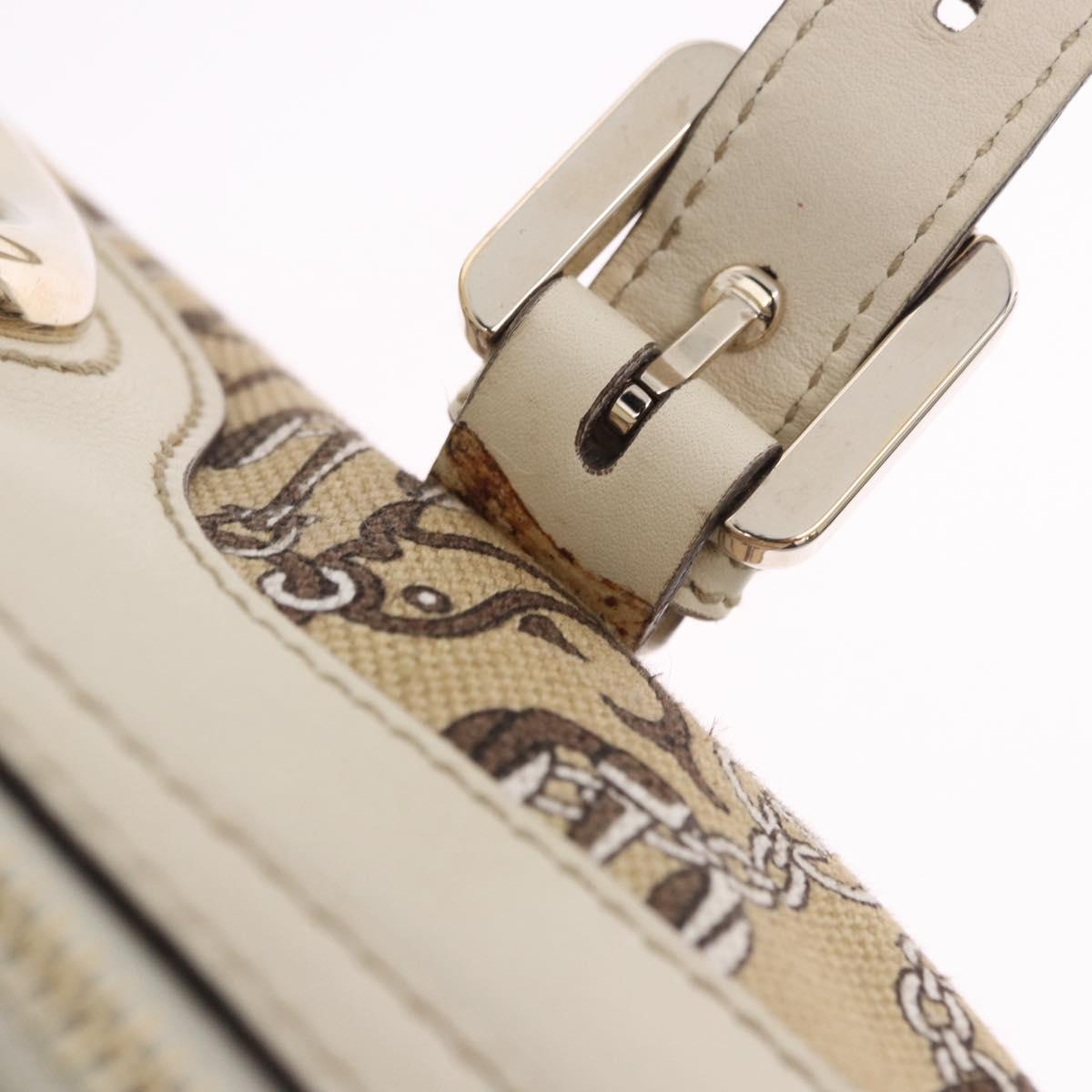 GUCCI Hand Bag Canvas Beige Gold 170009 Auth 204360V