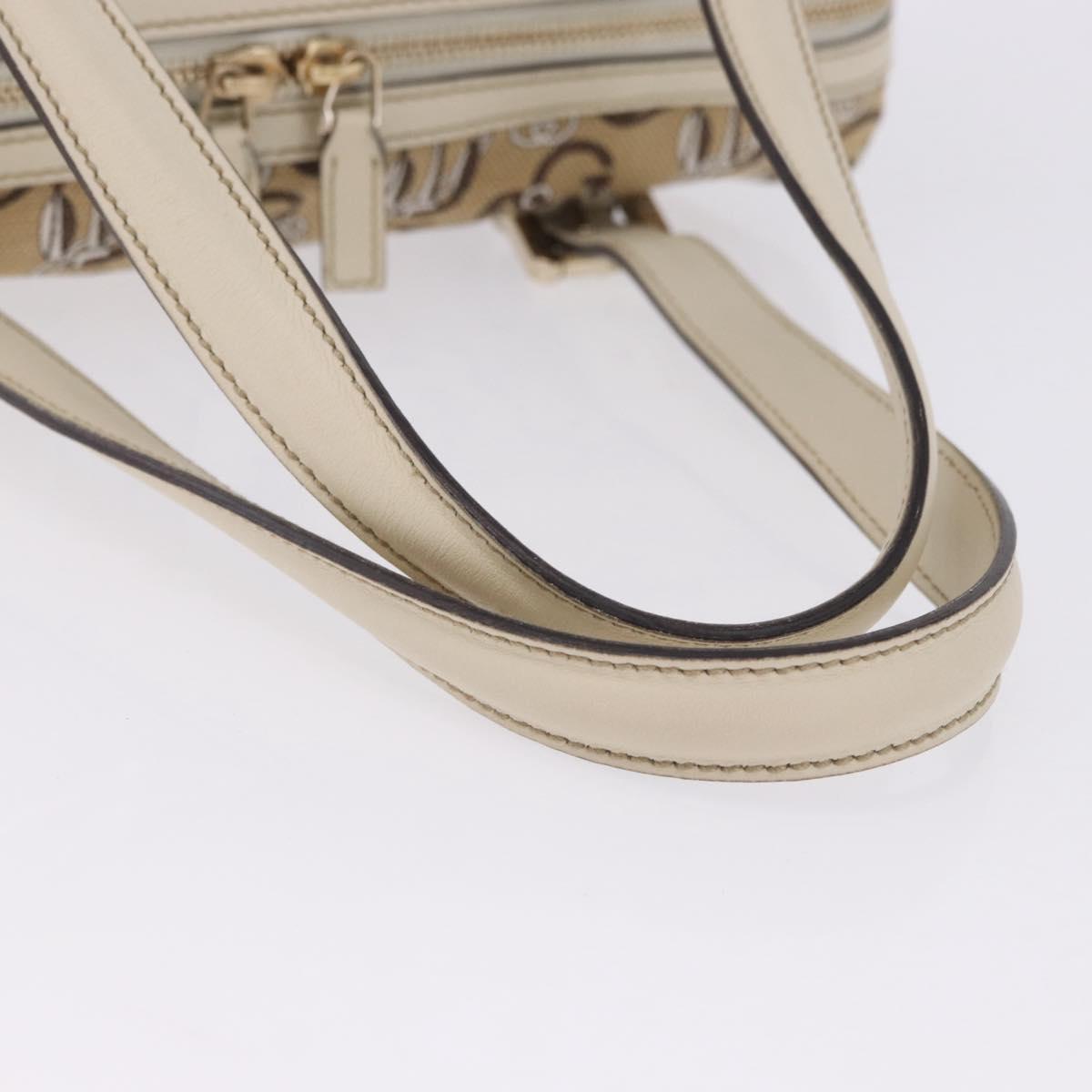 GUCCI Hand Bag Canvas Beige Gold 170009 Auth 204360V