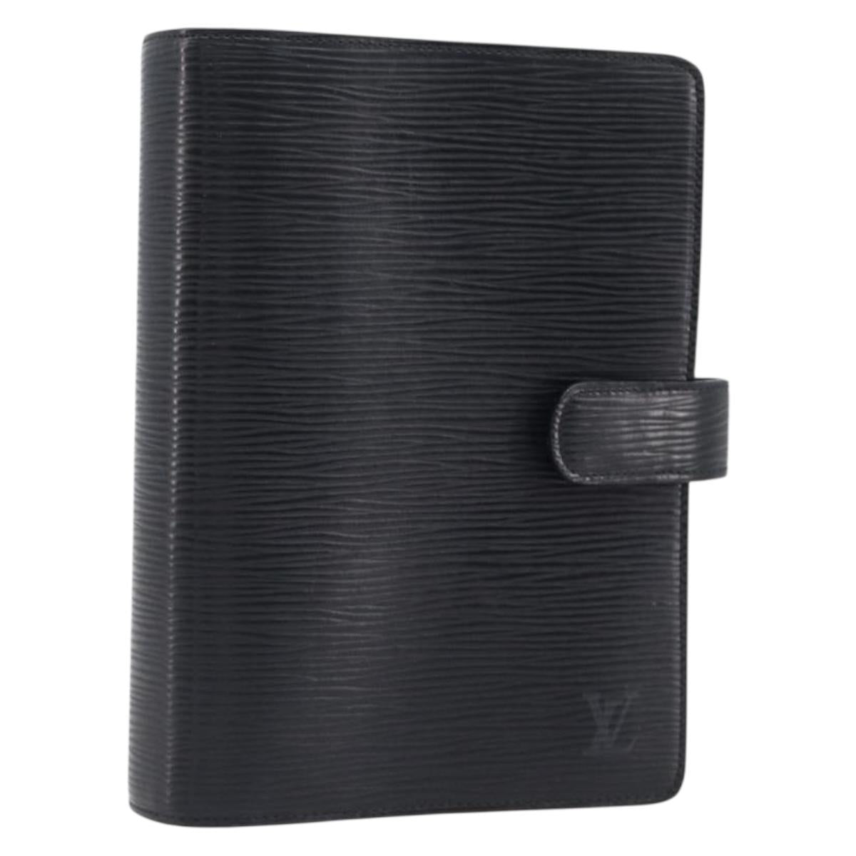 LOUIS VUITTON Epi Agenda MM Day Planner Cover Black R20042 LV Auth 204361