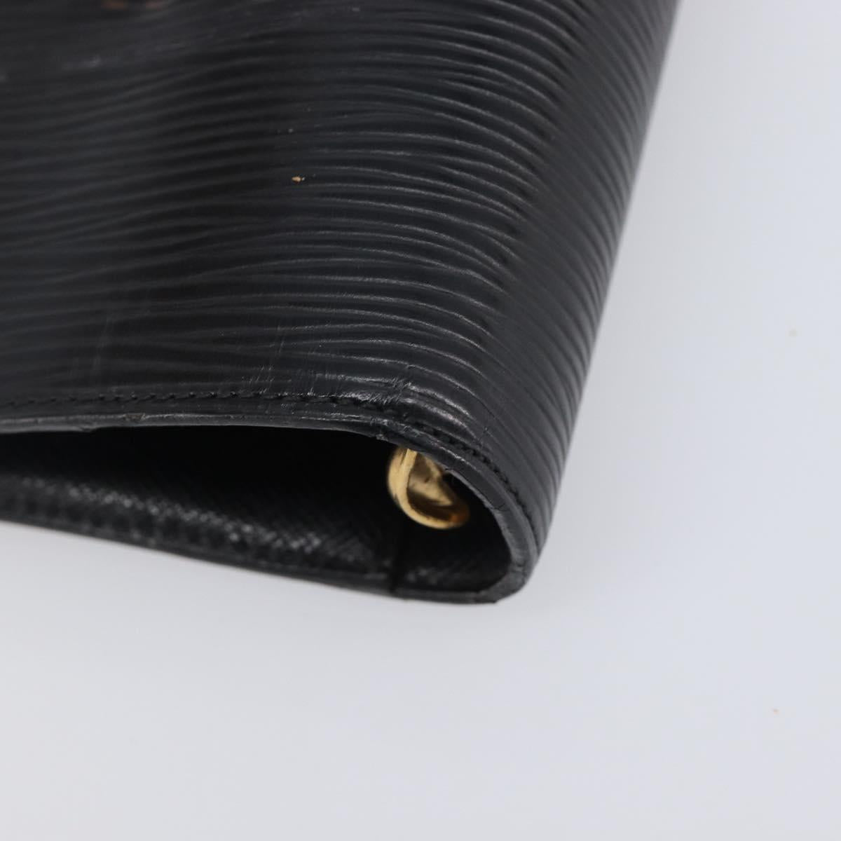 LOUIS VUITTON Epi Agenda MM Day Planner Cover Black R20042 LV Auth 204361