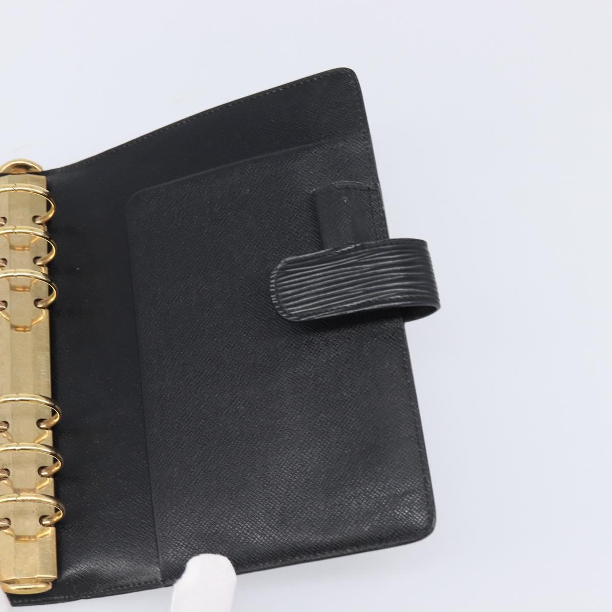 LOUIS VUITTON Epi Agenda MM Day Planner Cover Black R20042 LV Auth 204361