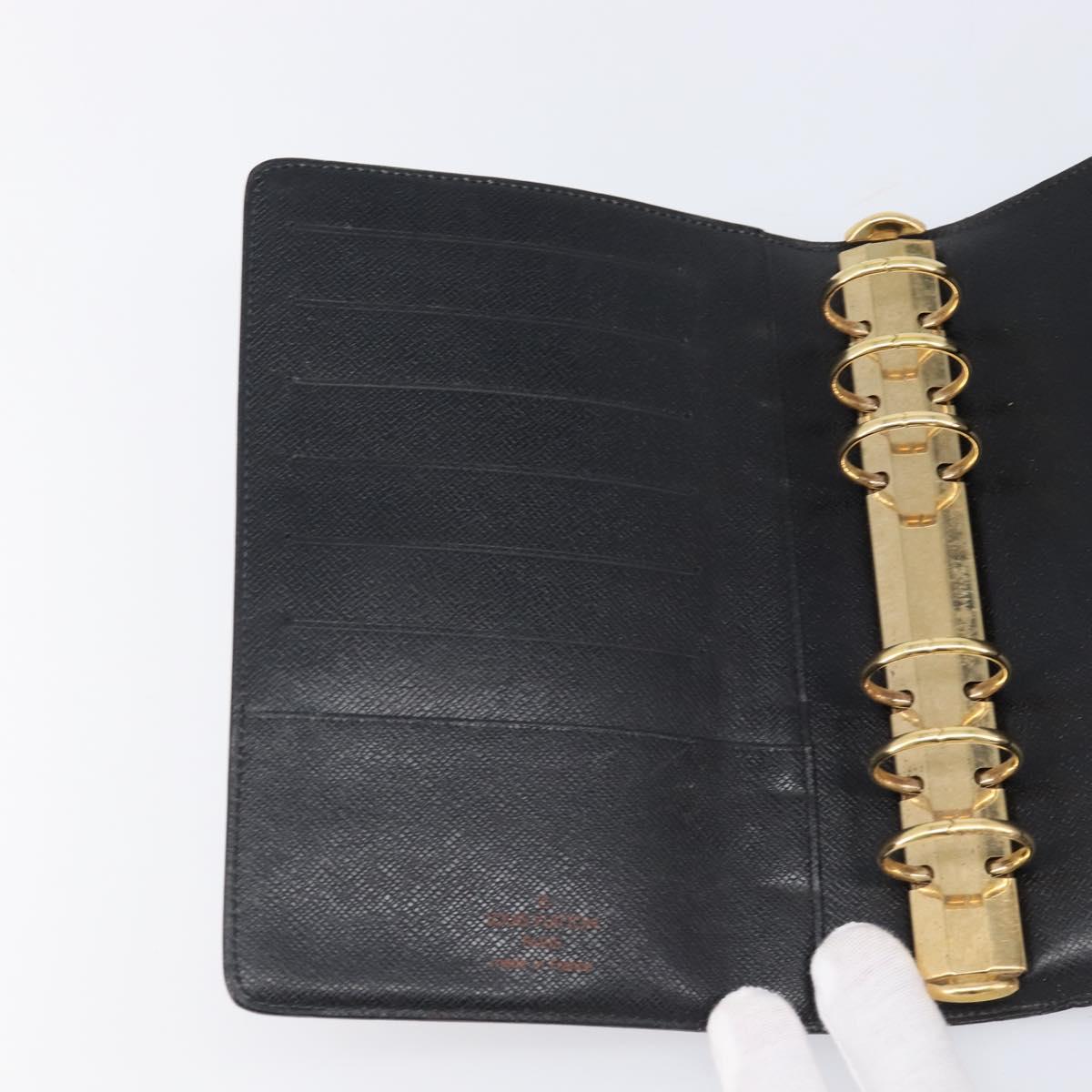 LOUIS VUITTON Epi Agenda MM Day Planner Cover Black R20042 LV Auth 204361