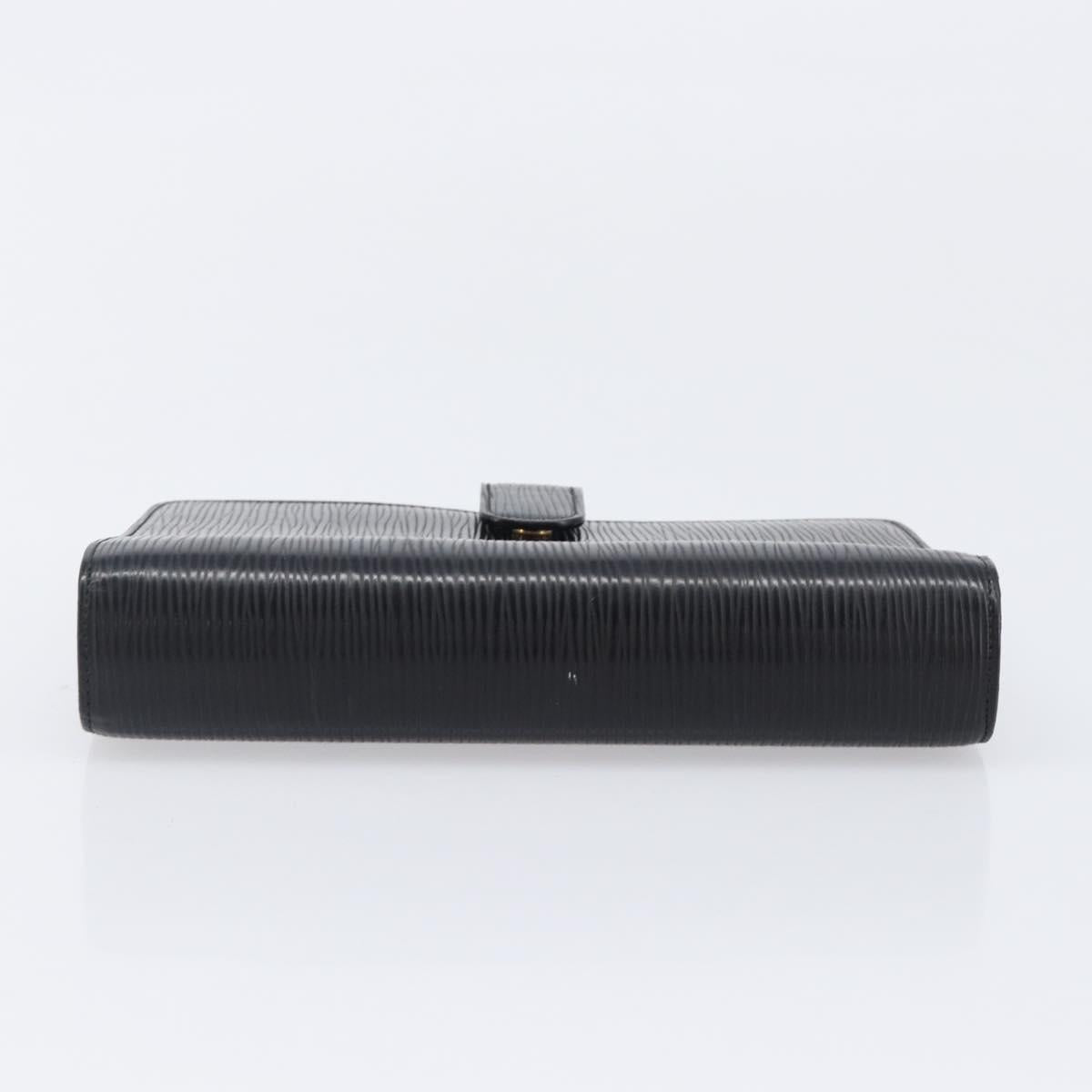 LOUIS VUITTON Epi Agenda MM Day Planner Cover Black R20042 LV Auth 204361