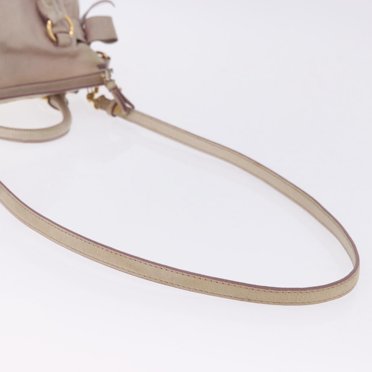 Miu Miu Hand Bag Vitellolux 2way Pink Gold Auth 204364A