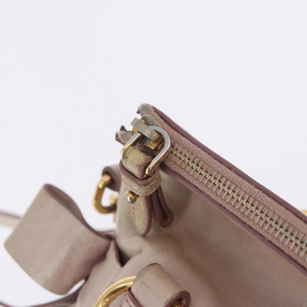 Miu Miu Hand Bag Vitellolux 2way Pink Gold Auth 204364A