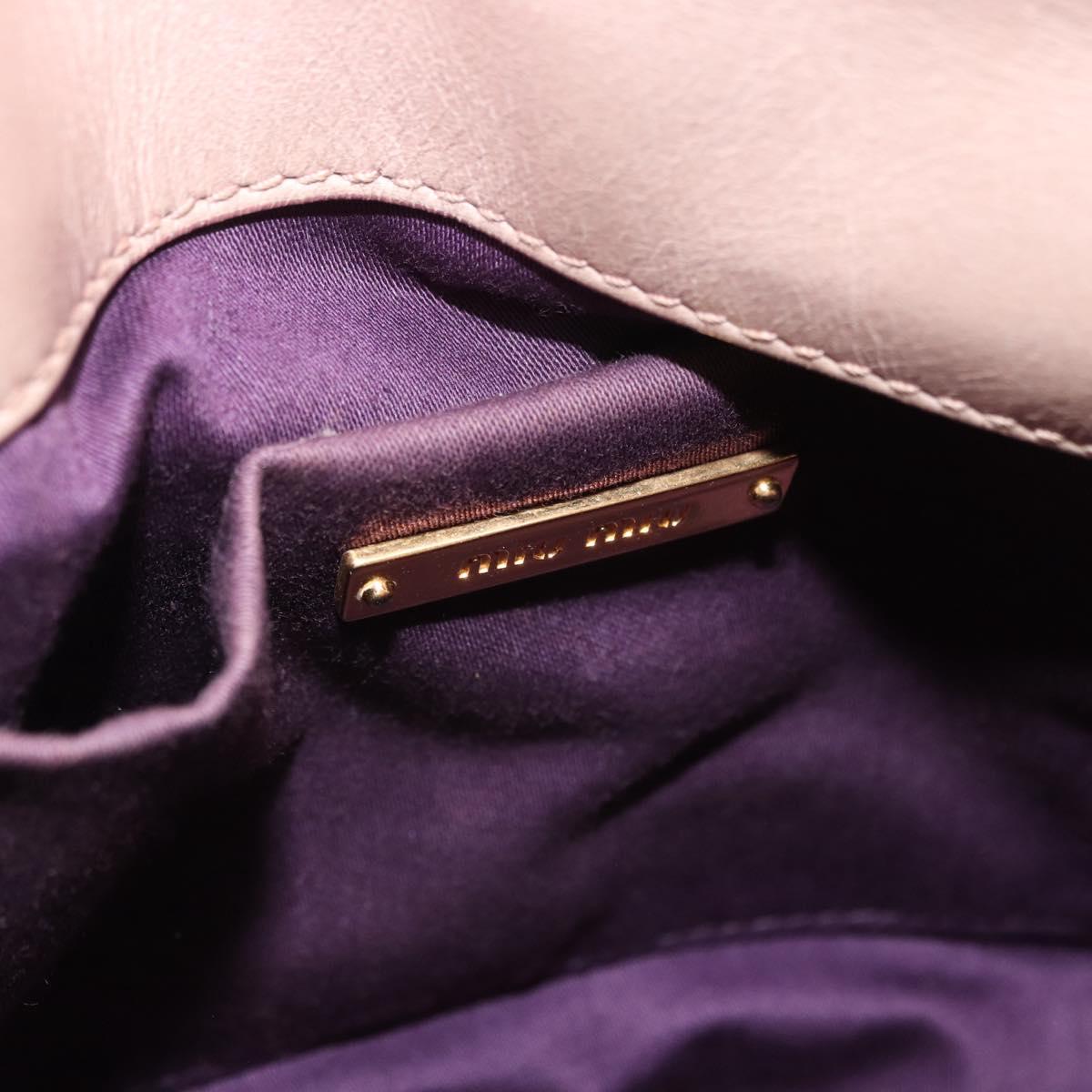 Miu Miu Hand Bag Vitellolux 2way Pink Gold Auth 204364A