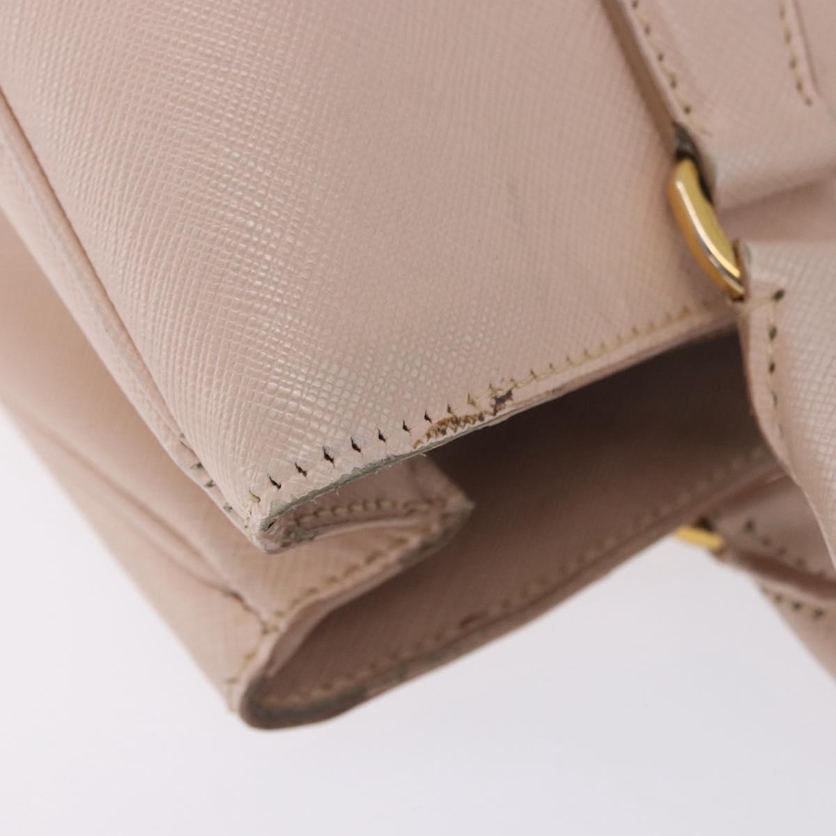 PRADA Galleria Hand Bag Safiano Pink Gold Auth 204365