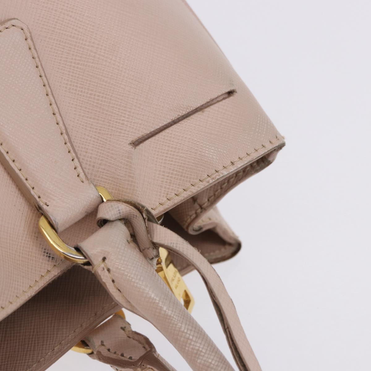 PRADA Galleria Hand Bag Safiano Pink Gold Auth 204365