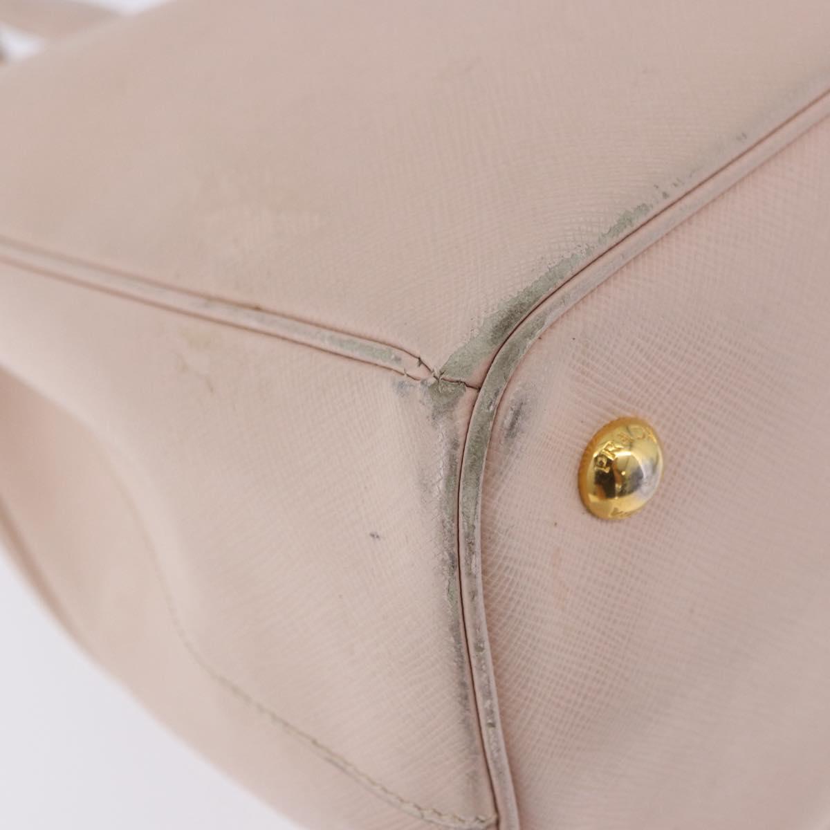PRADA Galleria Hand Bag Safiano Pink Gold Auth 204365
