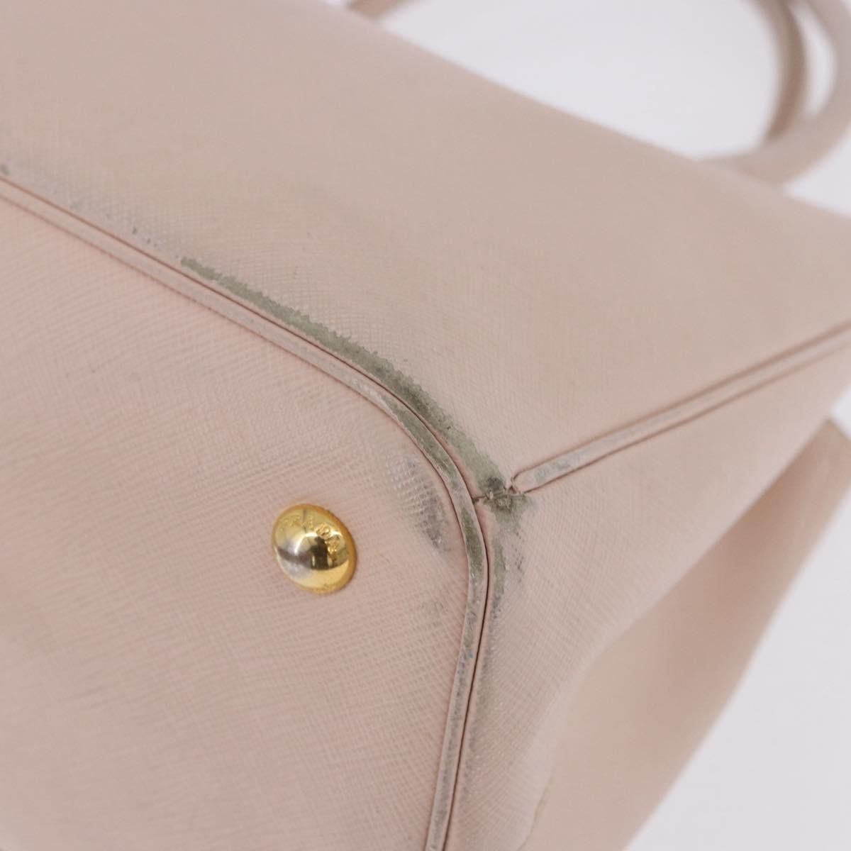PRADA Galleria Hand Bag Safiano Pink Gold Auth 204365