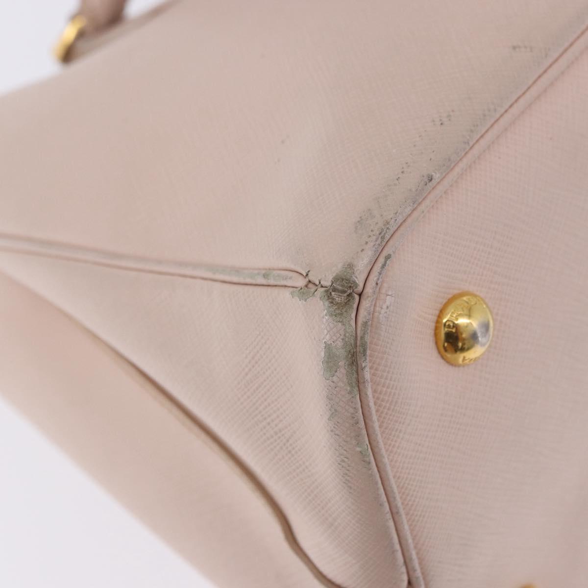 PRADA Galleria Hand Bag Safiano Pink Gold Auth 204365