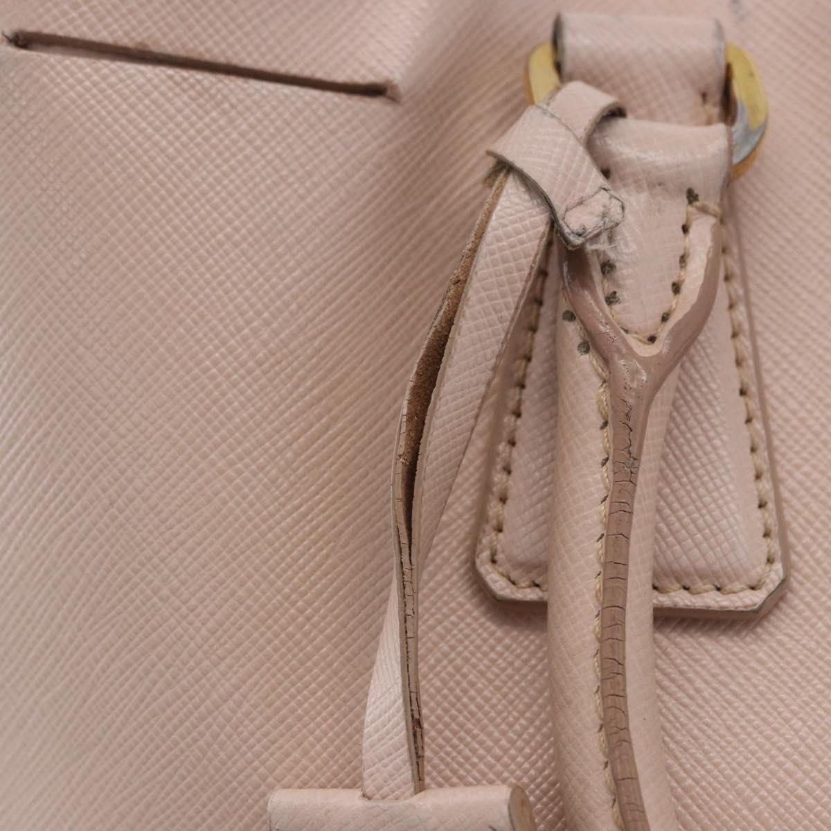 PRADA Galleria Hand Bag Safiano Pink Gold Auth 204365
