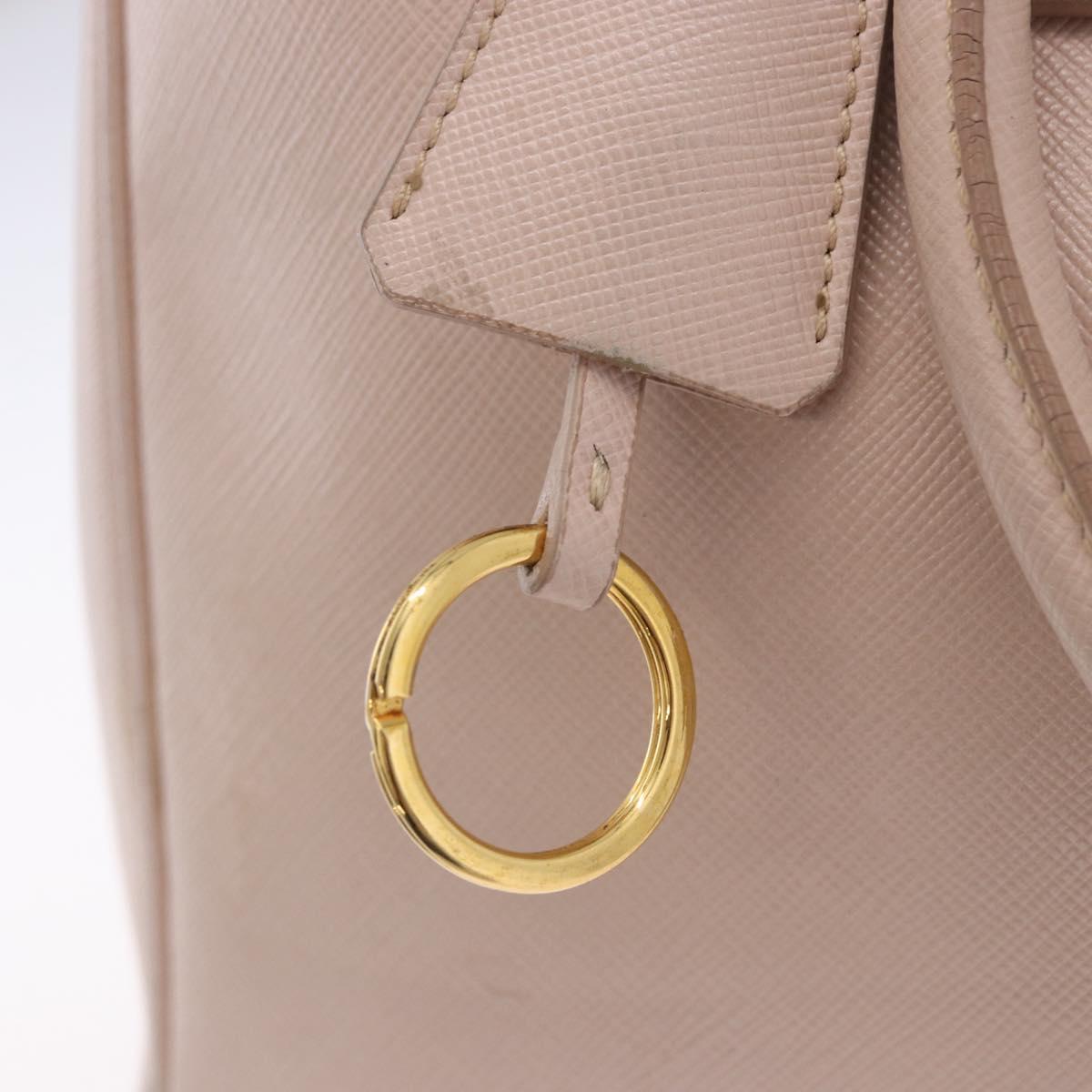 PRADA Galleria Hand Bag Safiano Pink Gold Auth 204365