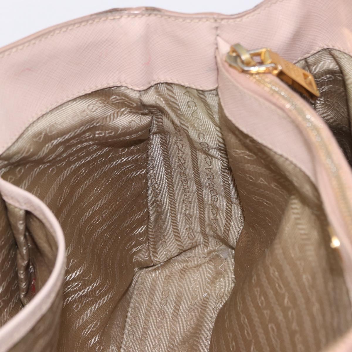 PRADA Galleria Hand Bag Safiano Pink Gold Auth 204365