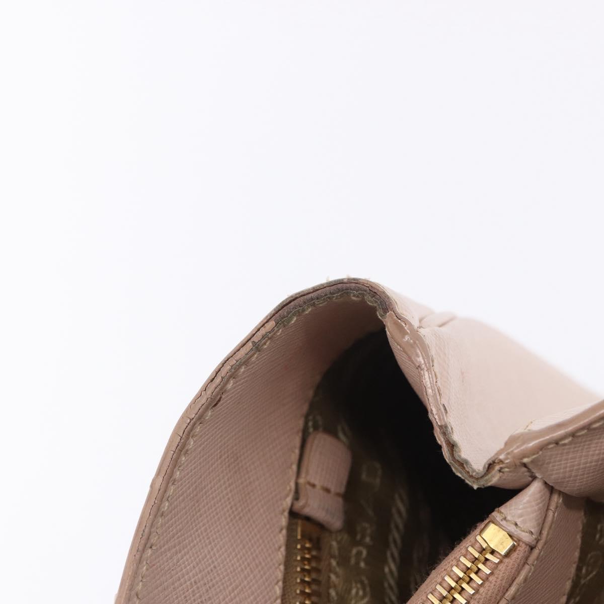 PRADA Galleria Hand Bag Safiano Pink Gold Auth 204365