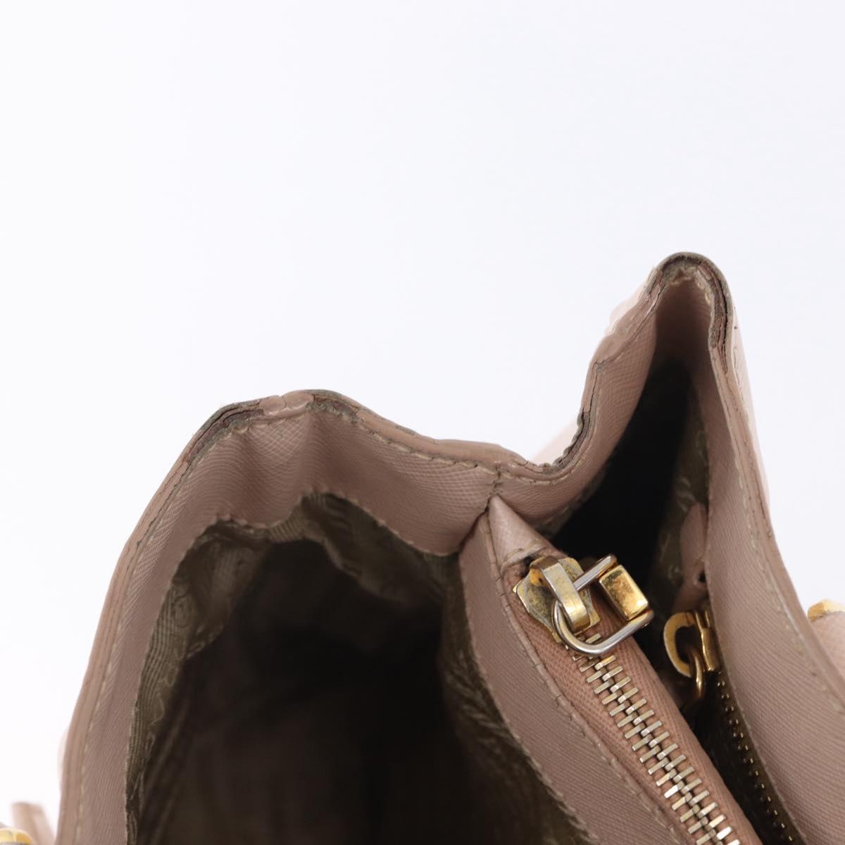 PRADA Galleria Hand Bag Safiano Pink Gold Auth 204365