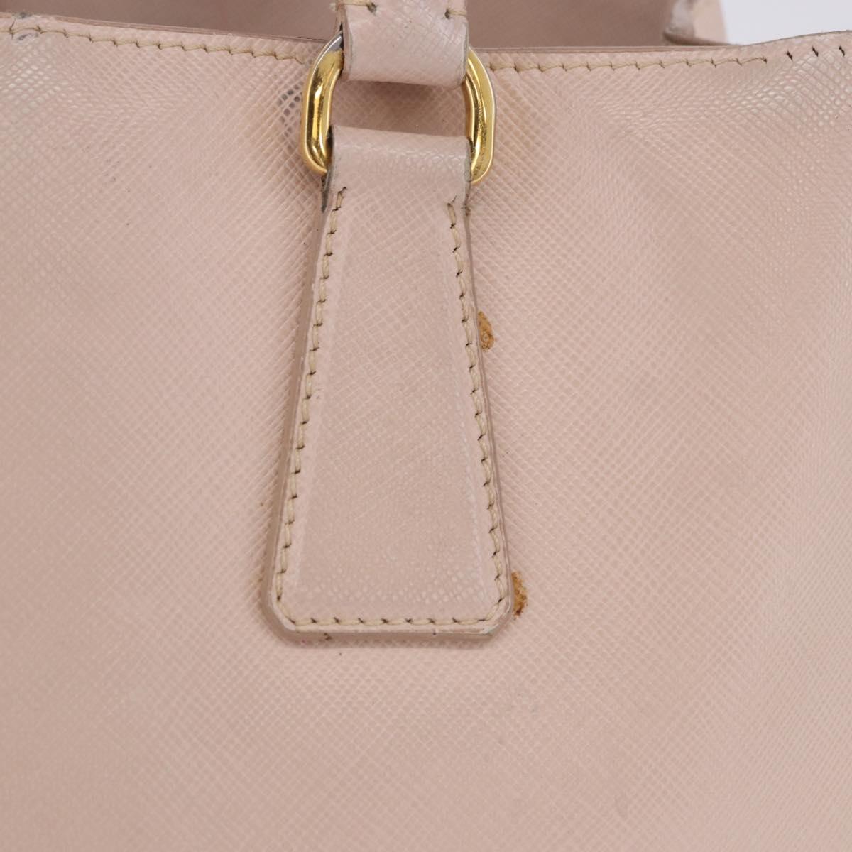 PRADA Galleria Hand Bag Safiano Pink Gold Auth 204365