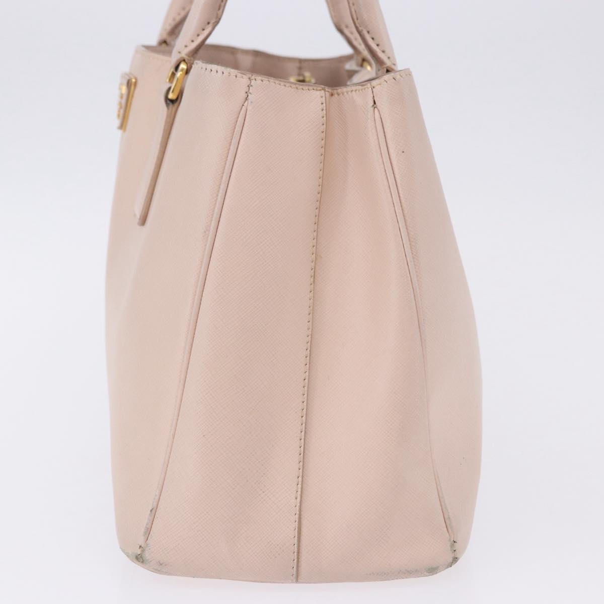 PRADA Galleria Hand Bag Safiano Pink Gold Auth 204365