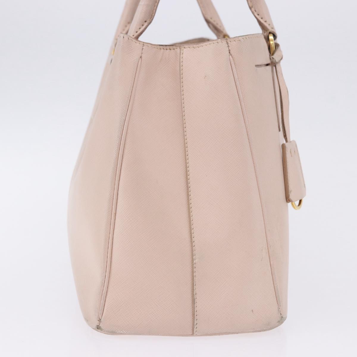 PRADA Galleria Hand Bag Safiano Pink Gold Auth 204365