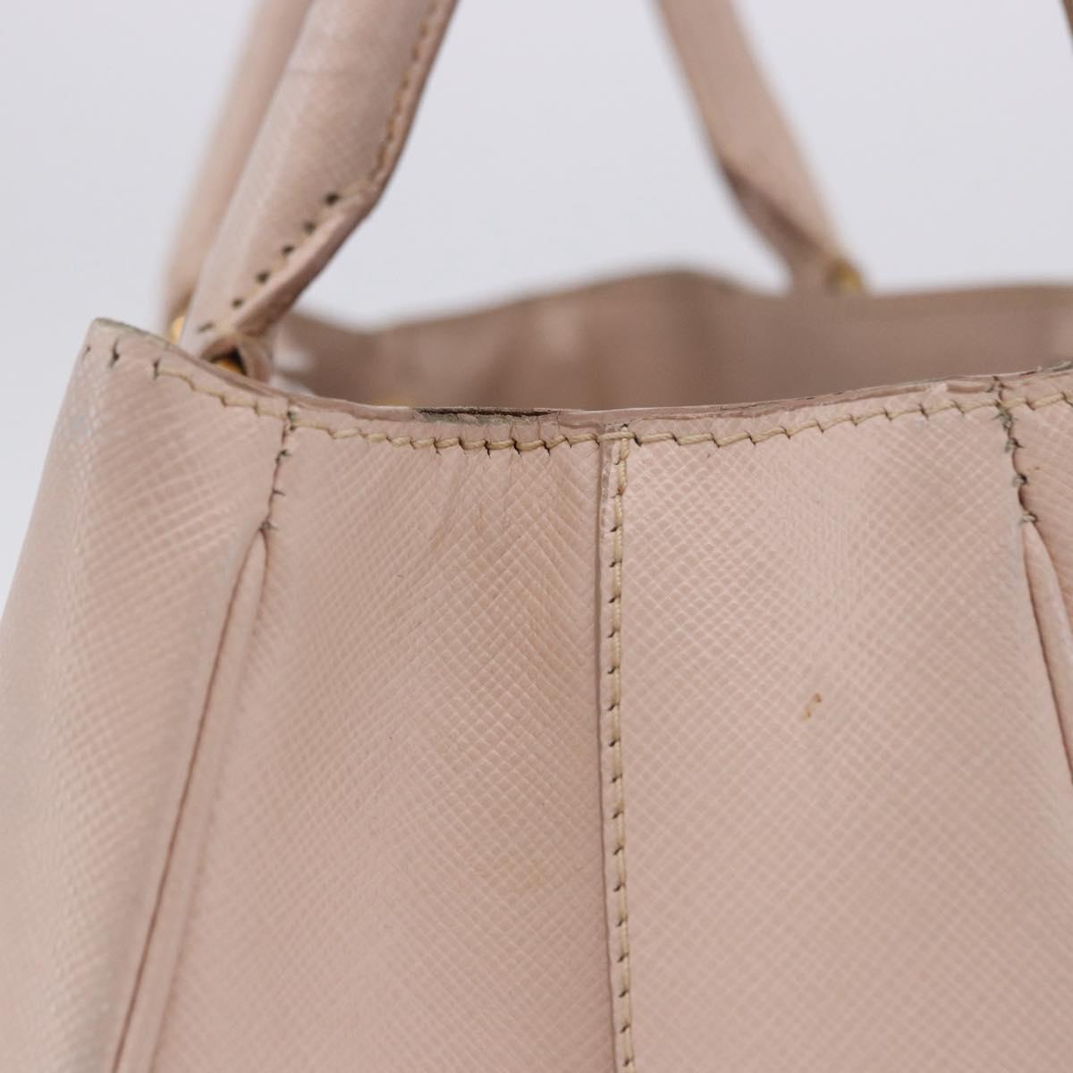 PRADA Galleria Hand Bag Safiano Pink Gold Auth 204365
