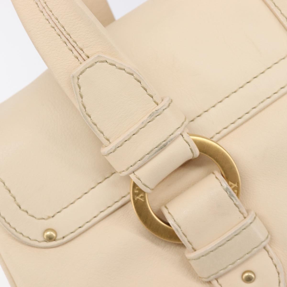 BALLY Tote Bag Leather Ivory Gold Auth 204370A
