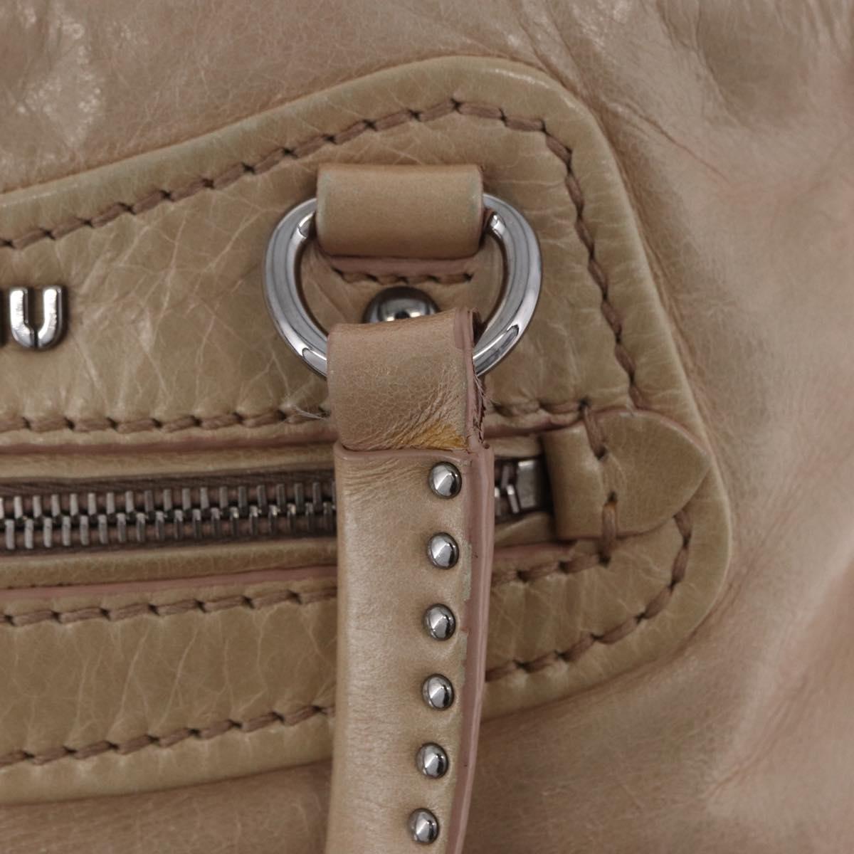 Miu Miu Hand Bag Leather 2way Pink Silver Auth 204371A