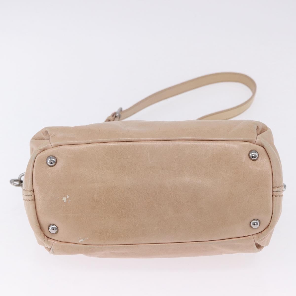 Miu Miu Hand Bag Leather 2way Pink Silver Auth 204371A